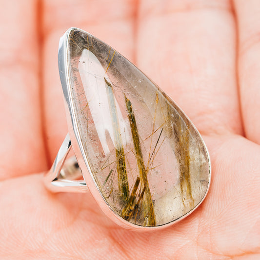 Premium Rutilated Quartz Ring Size 9 (.925 Sterling Silver)