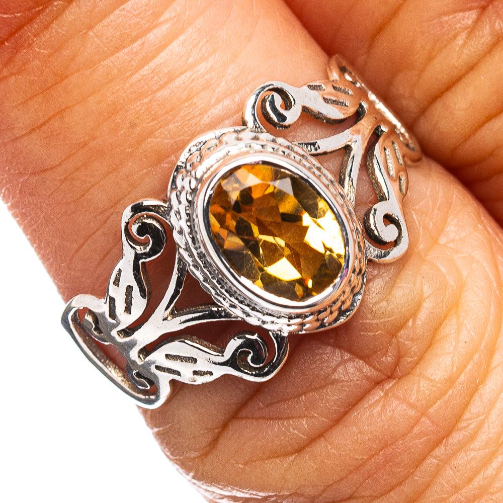 Citrine Ring Size 6.75 (.925 Sterling Silver)