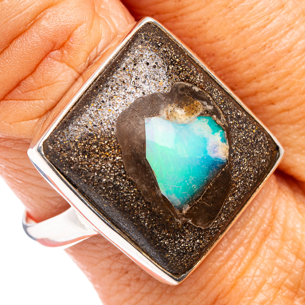 Premium Boulder Opal Ring Size 11 Adjustable (.925 Sterling Silver)