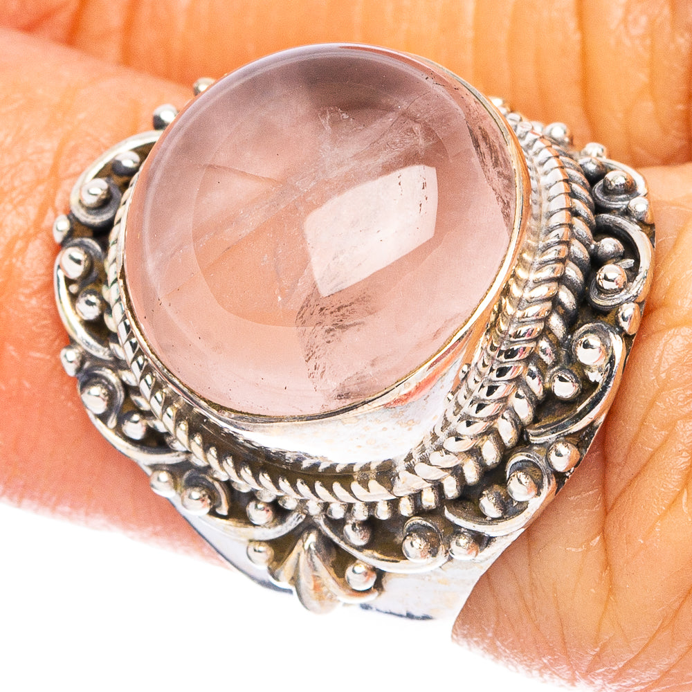 Rose Quartz 925 Sterling Silver Ring Size 6 (925 Sterling Silver) R6129