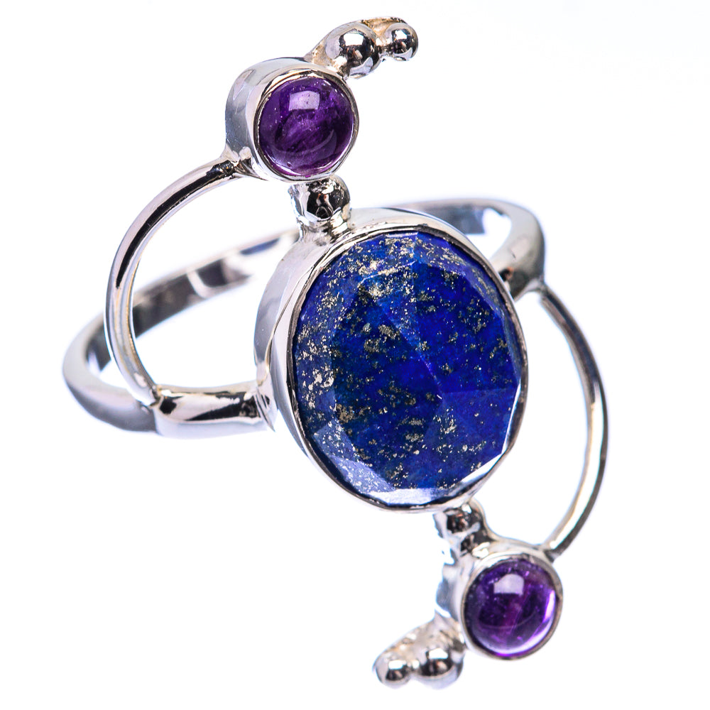 Premium Lapis Lazuli, Amethyst Ring Size 9 (925 Sterling Silver) R141896