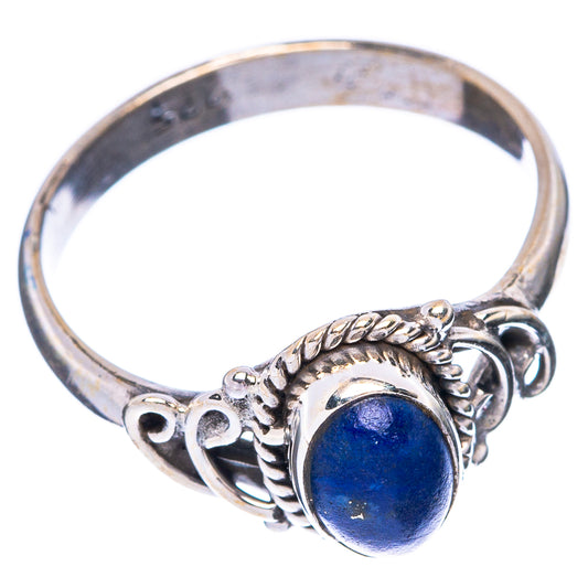 Lapis Lazuli Dainty Ring Size 6.75 (925 Sterling Silver) R5818