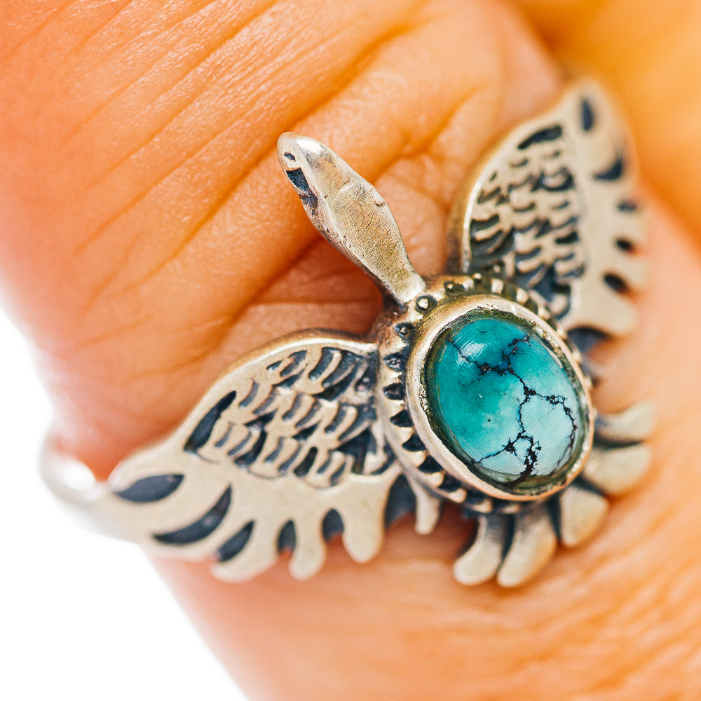Mojave Turquoise Bird Ring Size 8.25 (.925 Sterling Silver)