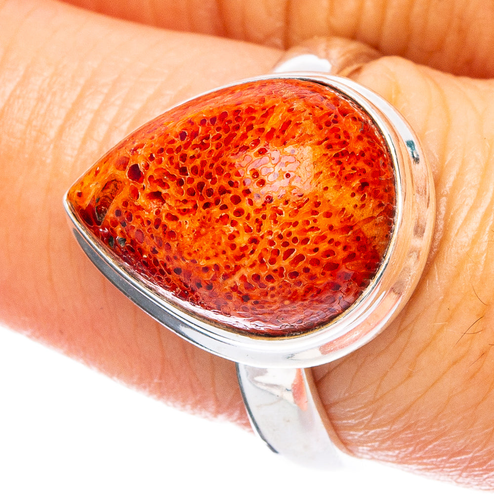 Sponge Coral 925 Sterling Silver Ring Size 8 (925 Sterling Silver) R6092