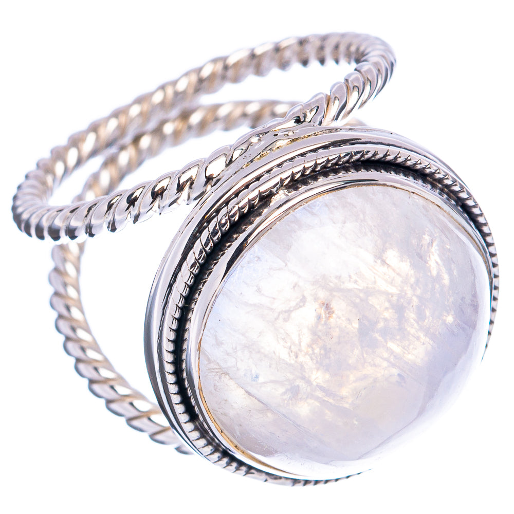 Signature Rainbow Moonstone Ring Size 6.5 (.925 Sterling Silver)