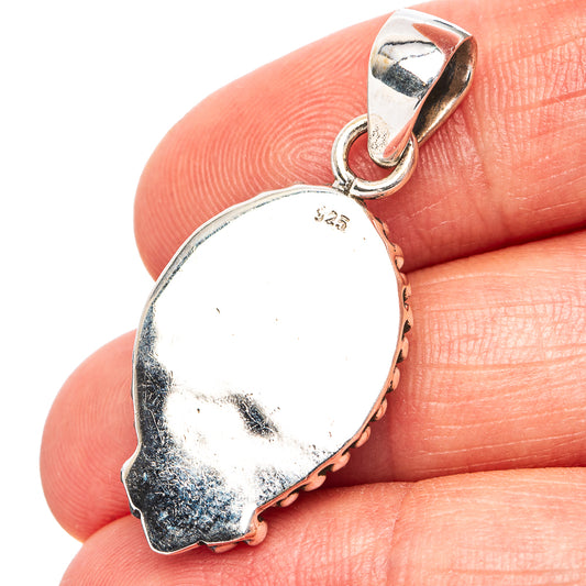 Green Aurora Opal Pendant 1 3/8" (.925 Sterling Silver)