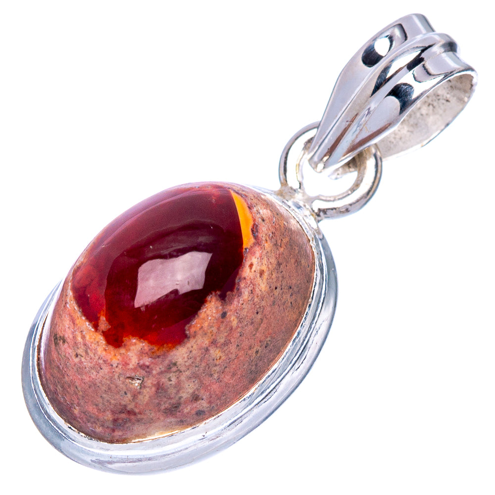 Mexican Fire Opal Pendant 1 1/8" (925 Sterling Silver) P40515