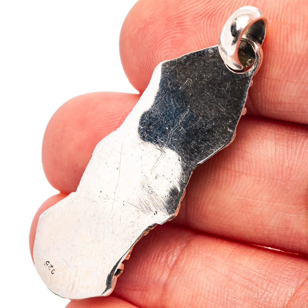 Mohave Turquoise Pendant 1 3/4" (.925 Sterling Silver)