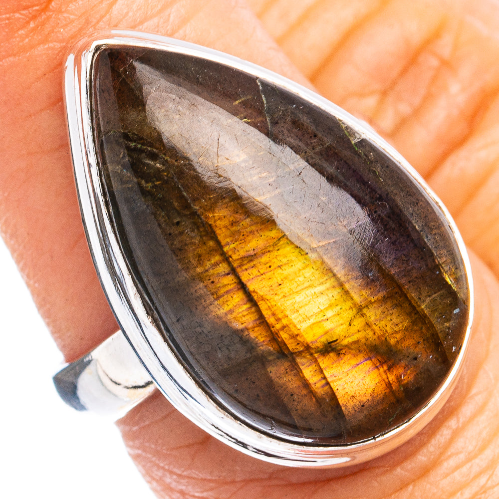 Labradorite Ring Size 7.5 (925 Sterling Silver) R8456