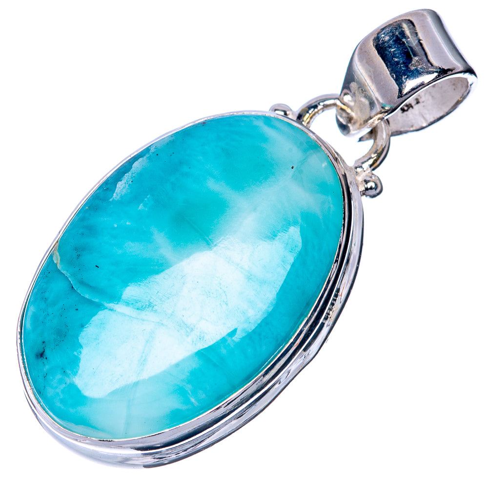 Larimar Pendant 1 3/8" (925 Sterling Silver) P40857