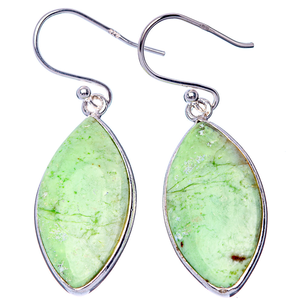 Lemon Chrysoprase 925 Sterling Silver Earrings 1 1/2" (925 Sterling Silver) E1438