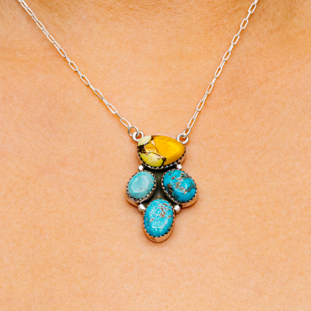 Hubei Turquoise, Honey Dahlia Turquoise Necklace 12 to 18