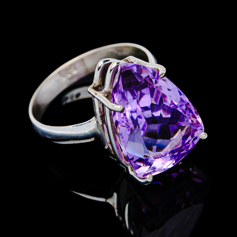 8.91ct Faceted Brazilian Amethyst Ring Size 9 (.925 Sterling Silver)