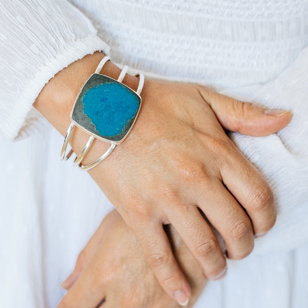 ChrysocollaCuff Bracelet (925 Sterling Silver) BR90289