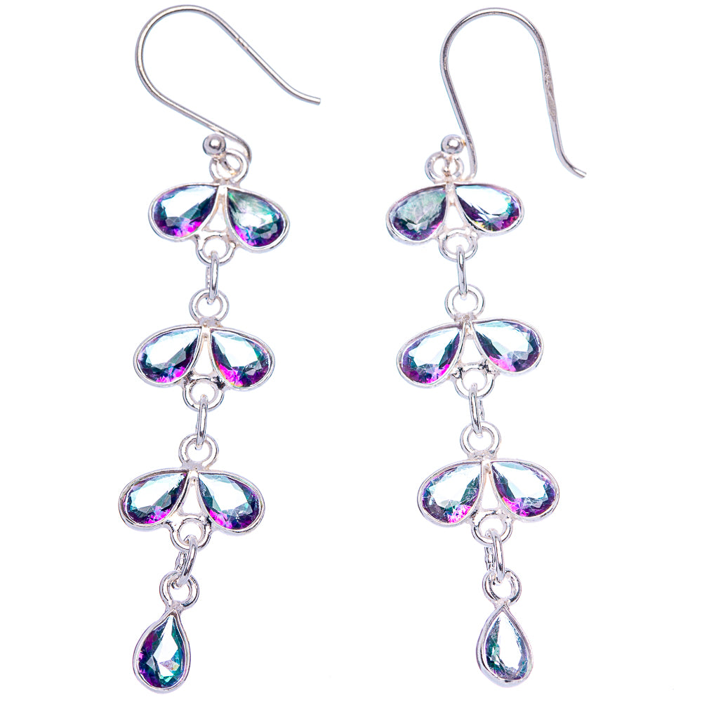 Mystic Topaz Earrings 2 1/4" (925 Sterling Silver) E433447