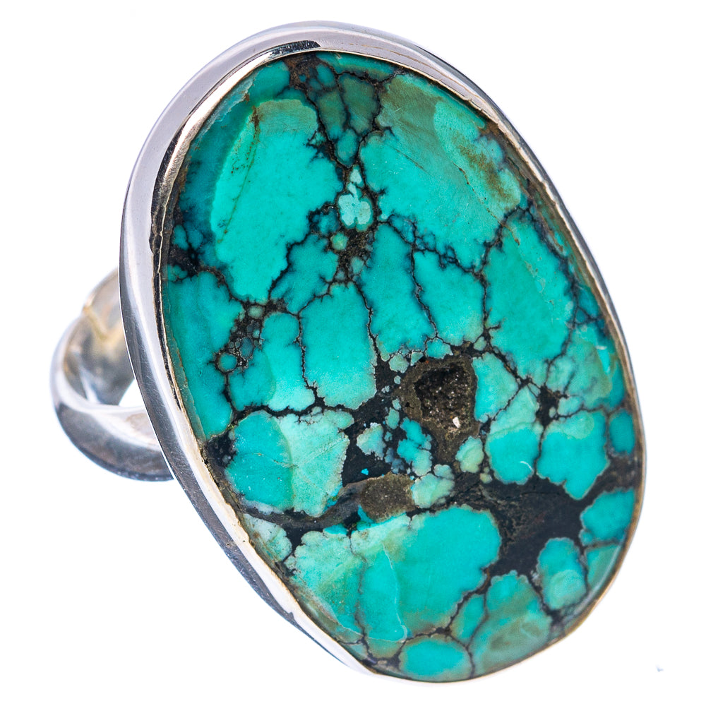 Premium Tibetan Turquoise Ring Size 6 Adjustable (.925 Sterling Silver)