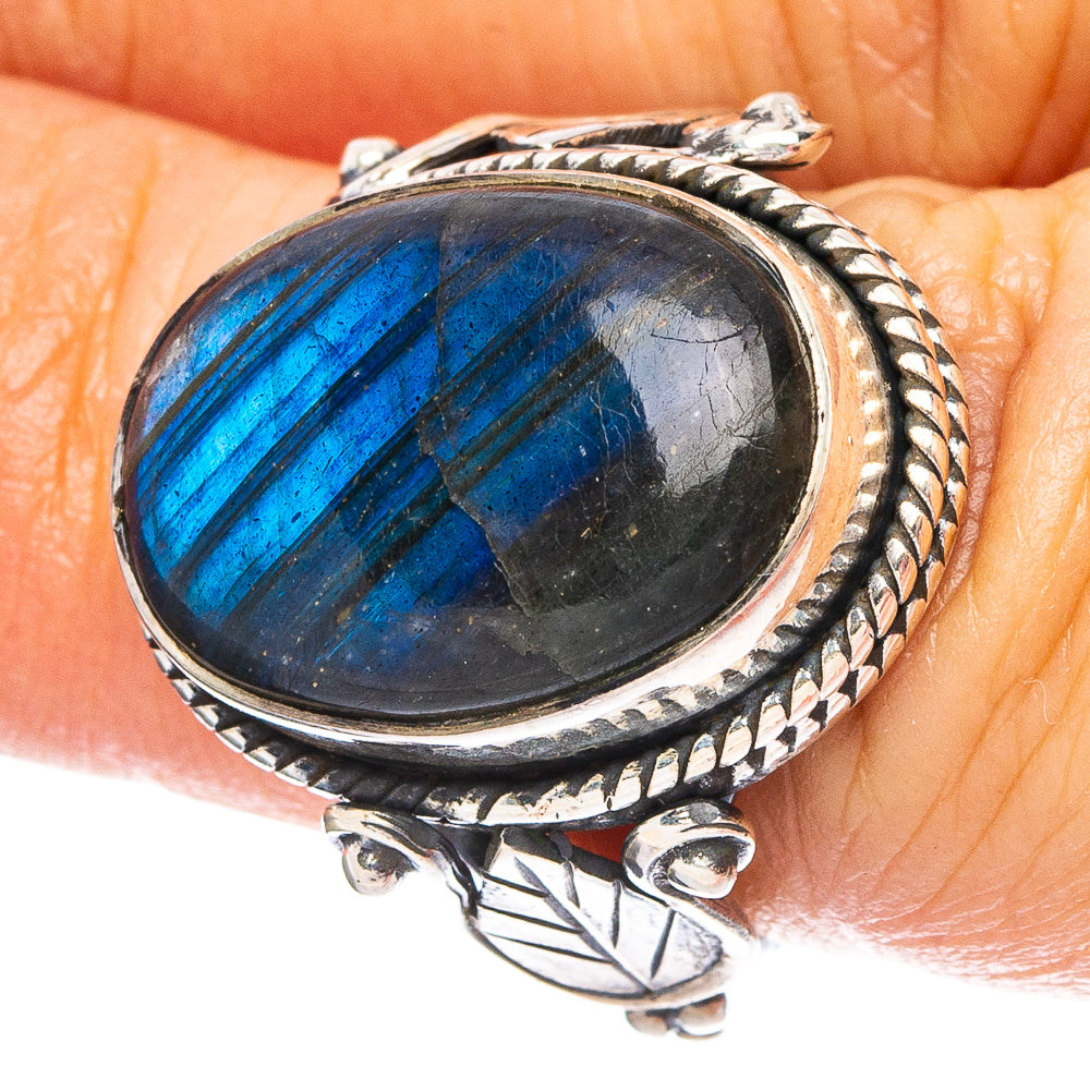 Labradorite Leaf 925 Sterling Silver Ring Size 6 (925 Sterling Silver) R6136