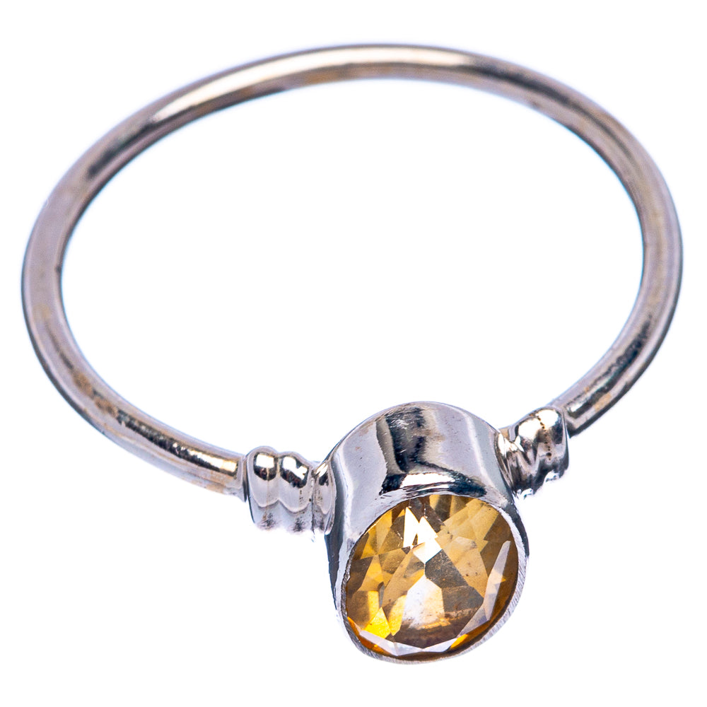 Faceted Citrine Dainty Ring Size 6.25 (925 Sterling Silver) R145743