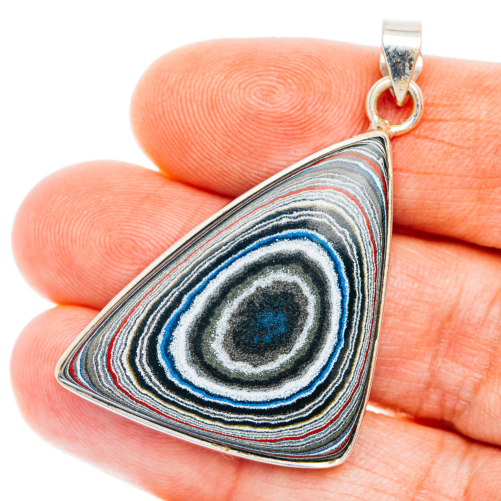 Premium Fordite Pendant 1 7/8" (.925 Sterling Silver)