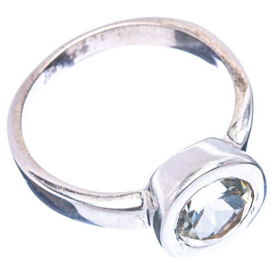 Sterling silver gemstone ring, oval bezel setting on split band
