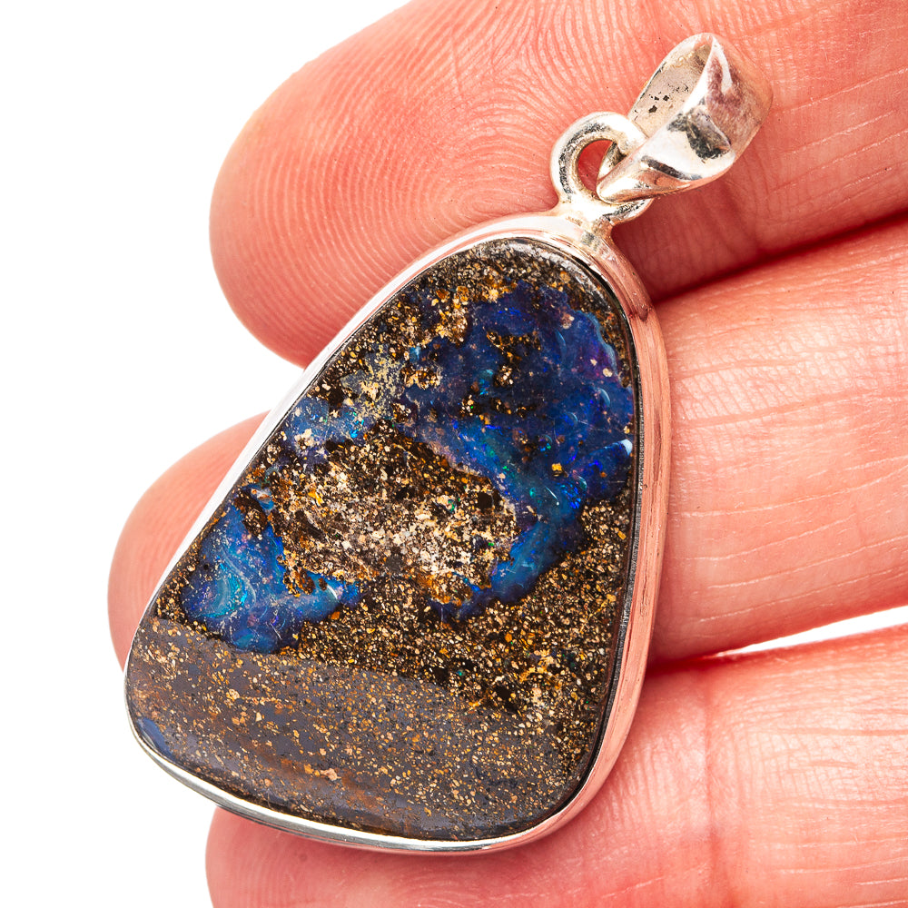 Boulder Opal Pendant 1 5/8" (.925 Sterling Silver)