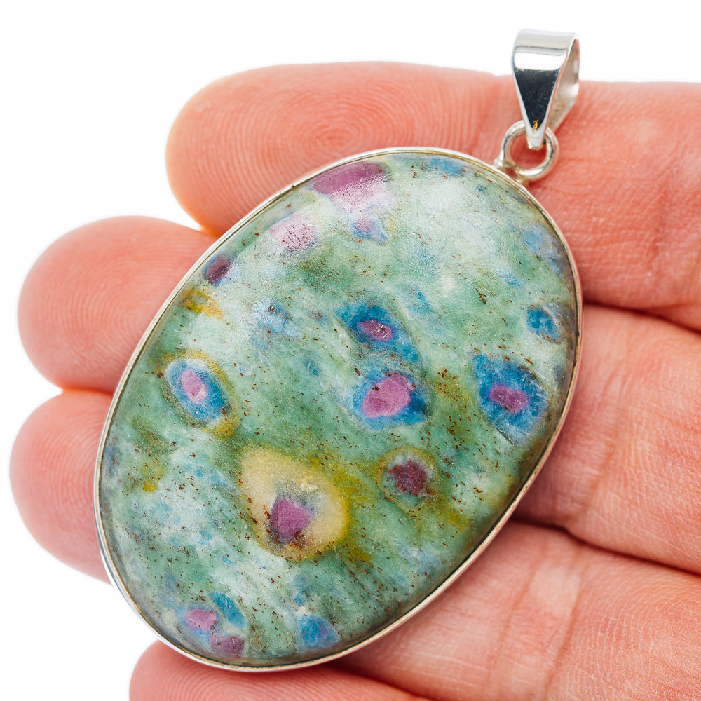 Premium Ruby Fuchsite Pendant 2 1/4" (.925 Sterling Silver)