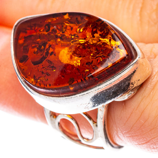 Baltic Amber Ring Size 6.5 (925 Sterling Silver) R1865