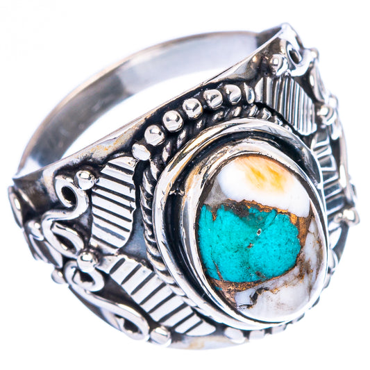 Spiny Oyster Turquoise Ring Size 8 (925 Sterling Silver) R4692