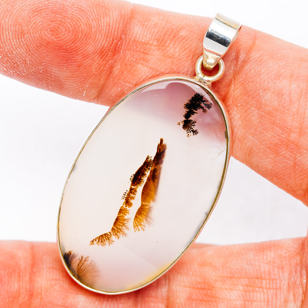 Premium Scenic Agate Pendant 2" (.925 Sterling Silver)