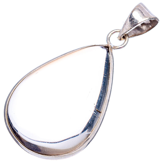Silver plated smoky quartz teardrop pendant with loop bail