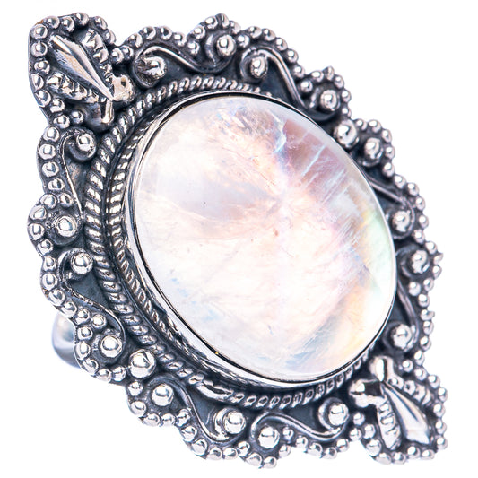 Signature Rainbow Moonstone Ring Size 7.25 (925 Sterling Silver) R2573