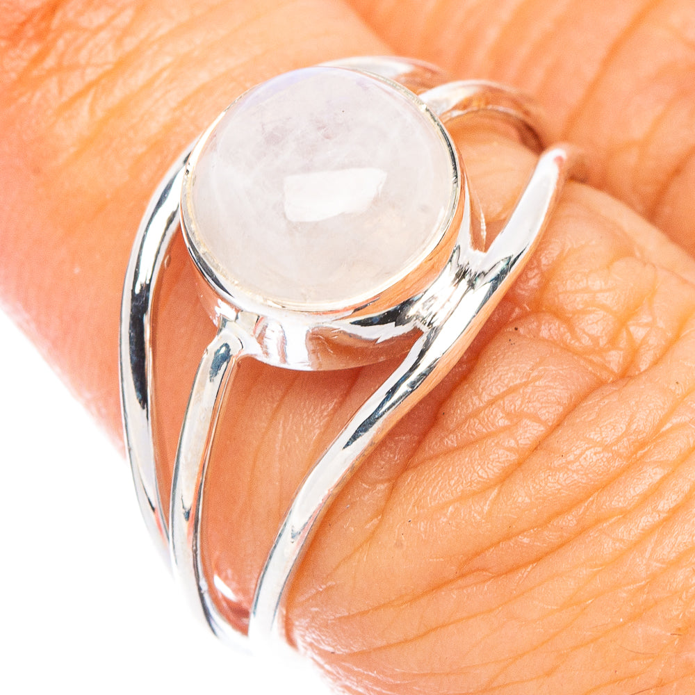 Rainbow Moonstone Ring Size 6.75 (925 Sterling Silver) R7094