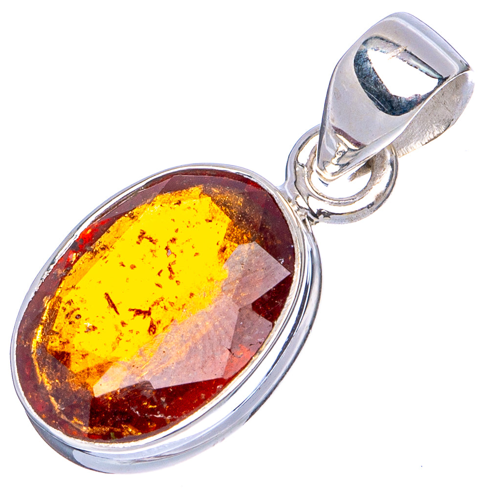 Rare Hessonite Garnet Pendant 1" (.925 Sterling Silver)