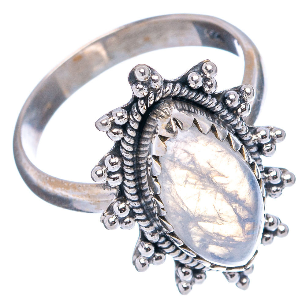 Rainbow Moonstone Ring Size 6.75 (.925 Sterling Silver)