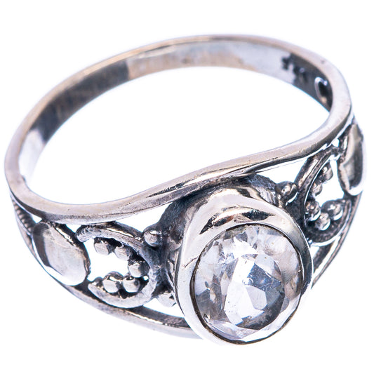 White Quartz Dainty Ring Size 7.5 (925 Sterling Silver) R6008