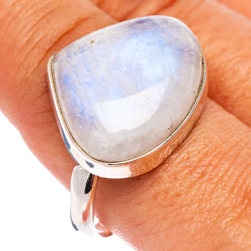 Premium Rainbow Moonstone Ring Size 11 Adjustable (.925 Sterling Silver)