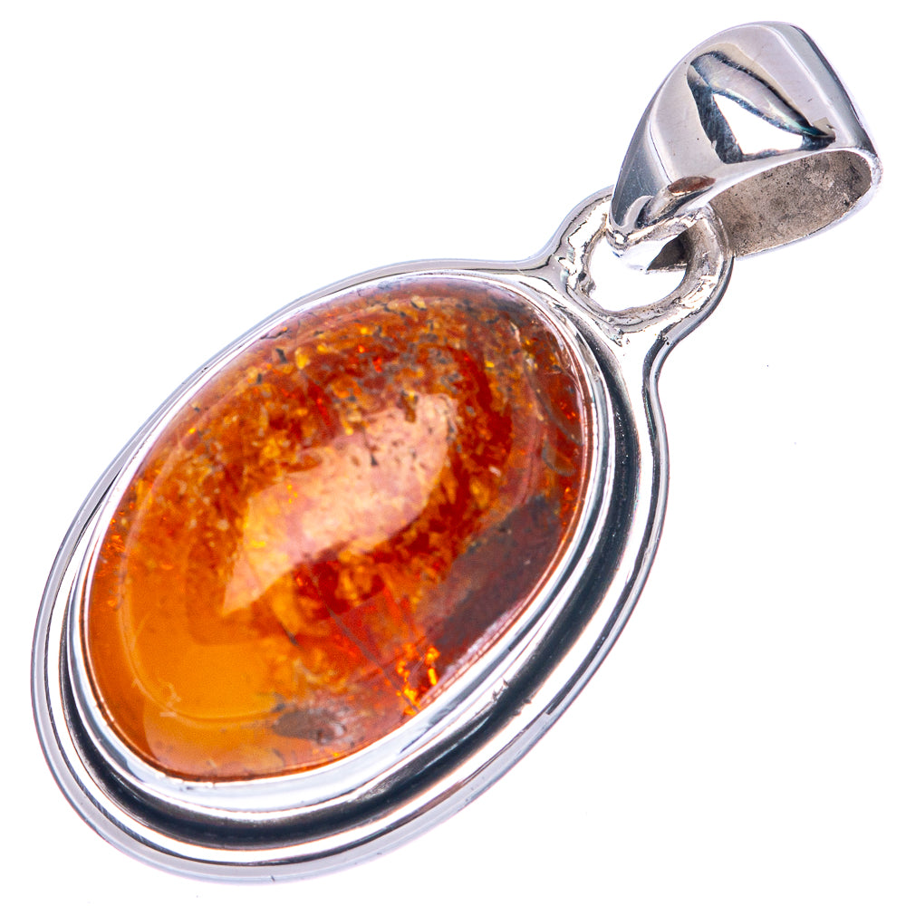 Rare Bone Amber Pendant 1 1/4" (925 Sterling Silver) P41409
