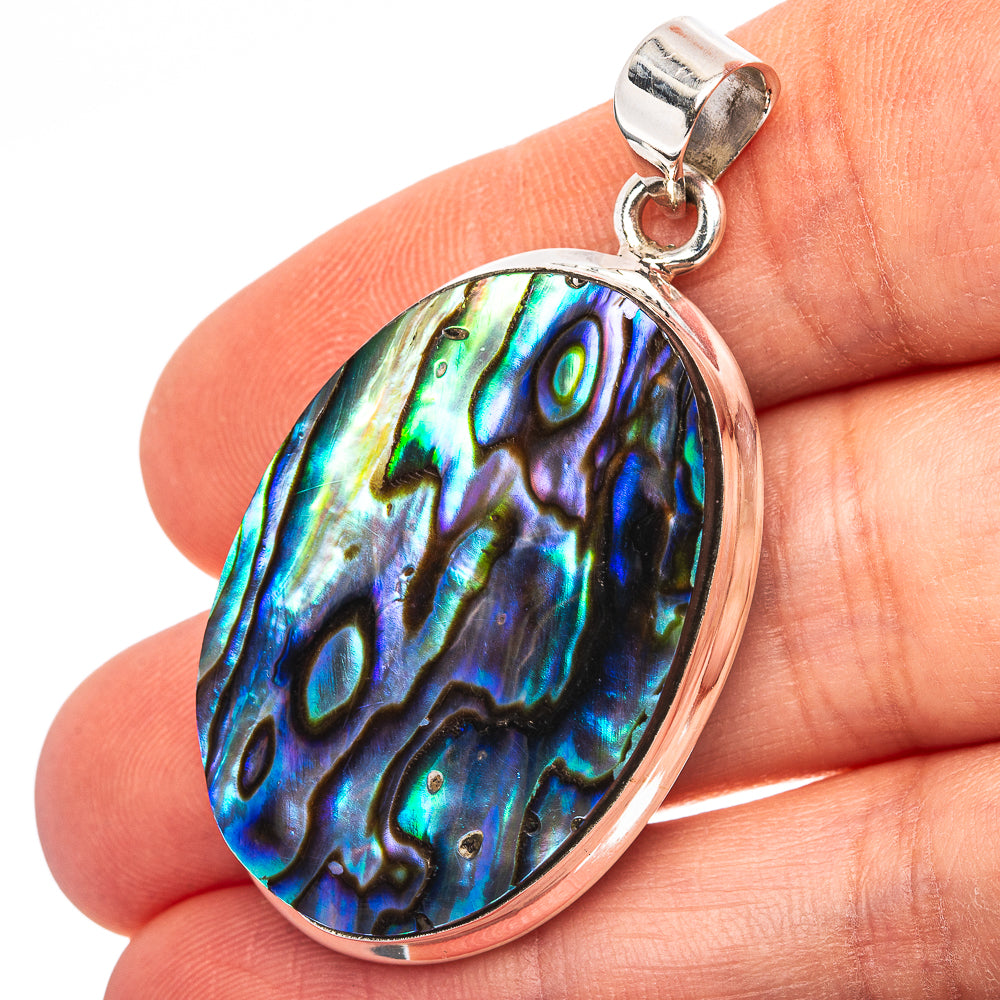 Abalone Shell Pendant 1 3/4" (.925 Sterling Silver)