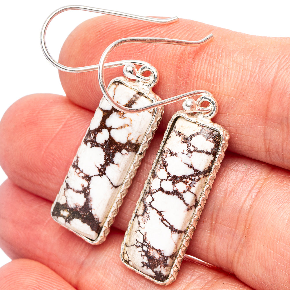 Wild Horse Jasper Earrings 1 5/8" (.925 Sterling Silver)