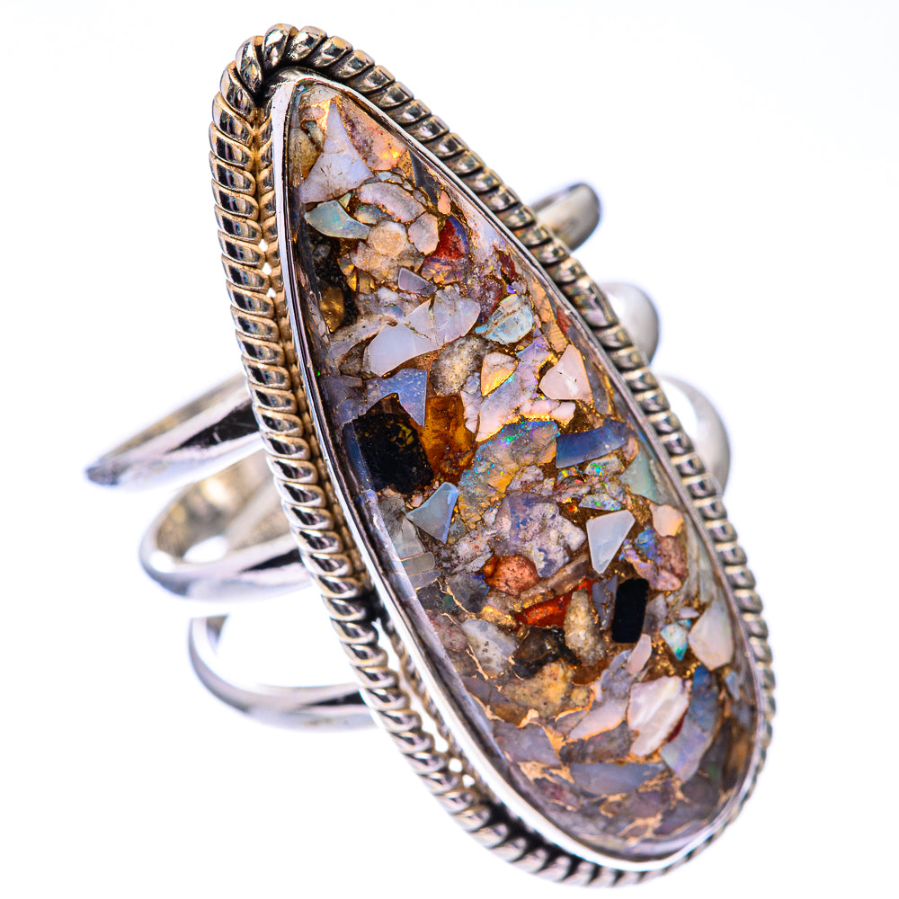 Large Brecciated Ethiopian Opal Ring Size 9 (925 Sterling Silver) R140635