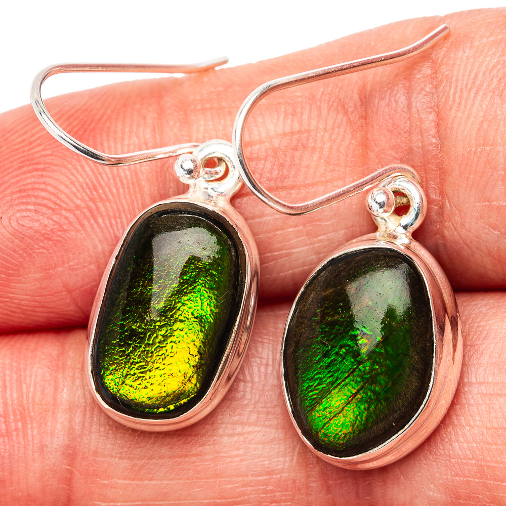 Premium Ammolite Earrings 1 1/4" (.925 Sterling Silver)