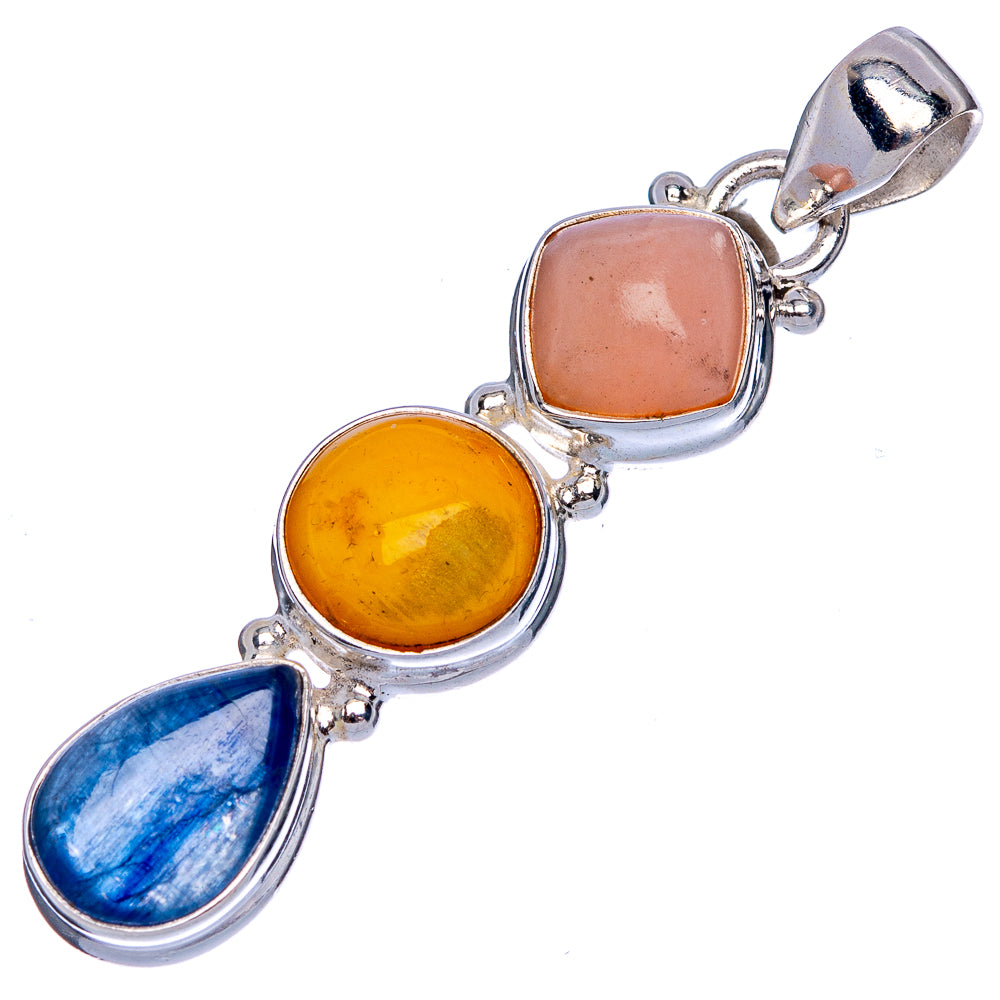 Kyanite, Ethiopian Opal Pendant 1 3/4" (925 Sterling Silver) P40177