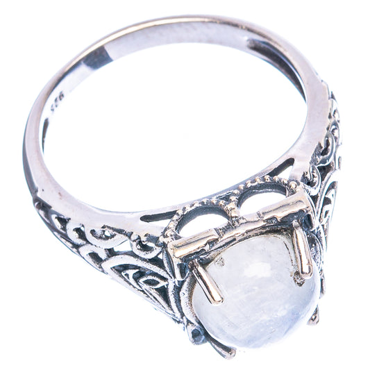 Rainbow Moonstone Ring Size 8.5 (925 Sterling Silver) R4790