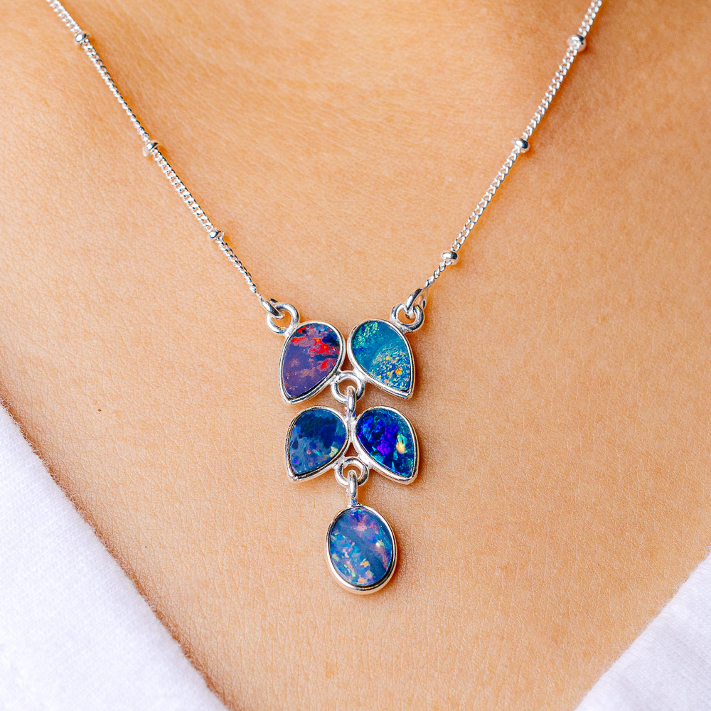 Doublet Opal Necklace 16.375 (925 Sterling Silver) N90200