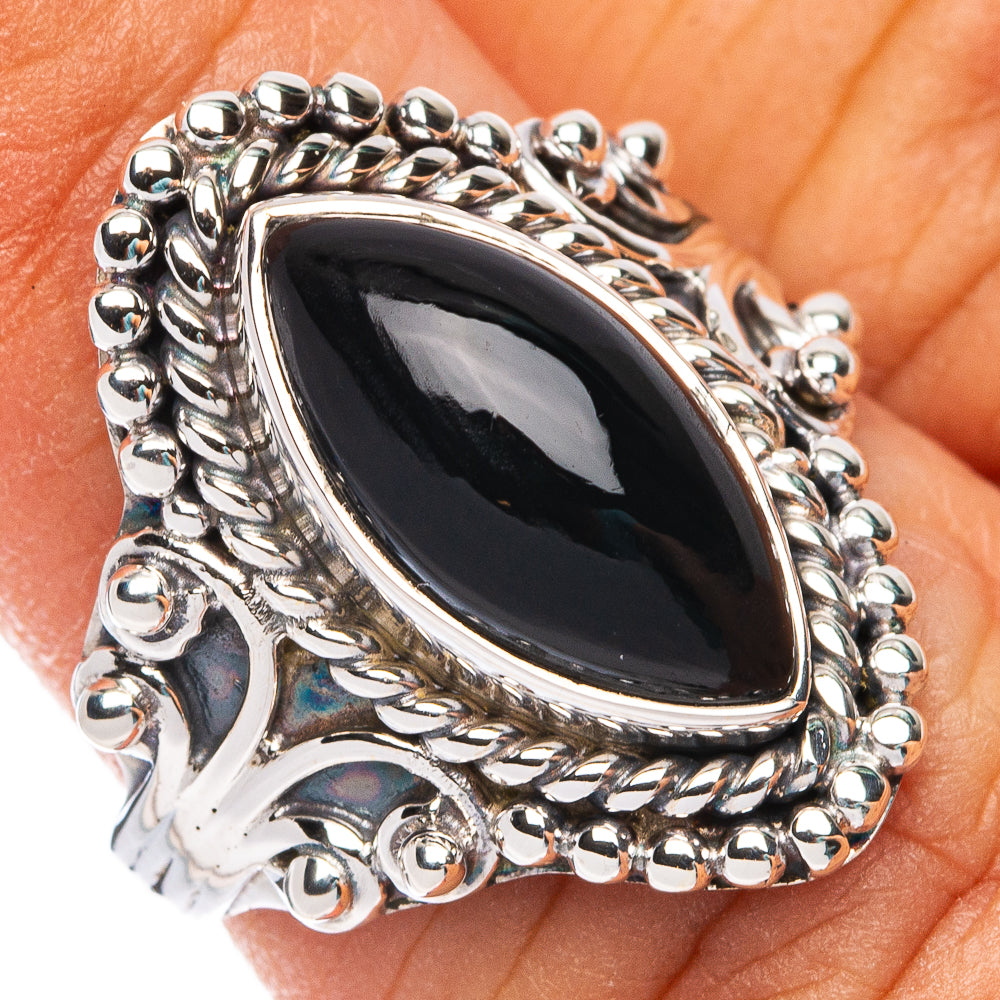 Premium Black Onyx Ring Size 5.75 (925 Sterling Silver) RING7685