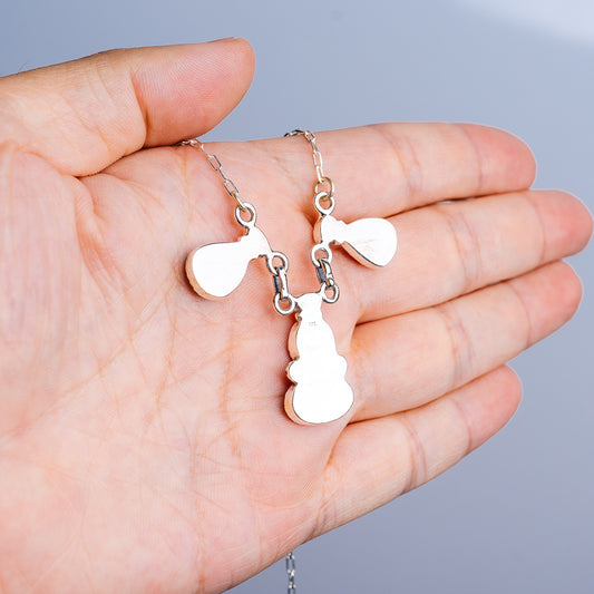 Southwestern Style Golden Hills Turquoise, White Buffalo Turquoise Necklace 16 to 18" (.925 Sterling Silver)