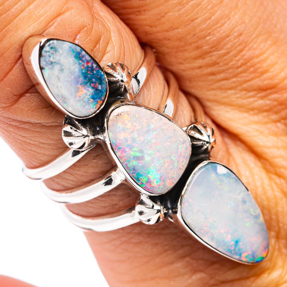 Premium Australian Fire Opal Doublet Ring Size 8.75 (.925 Sterling Silver)