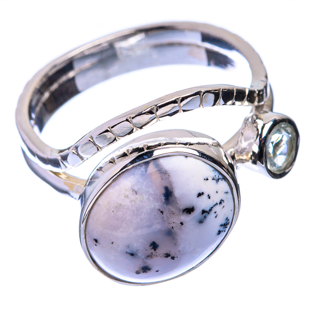 Premium Dendritic Opal, White Quartz Ring Size 6 (925 Sterling Silver) R141779