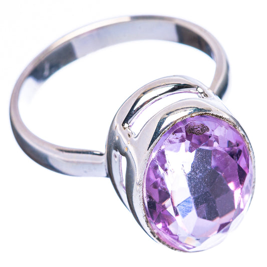 Faceted Amethyst Ring Size 7.75 (925 Sterling Silver) R4550