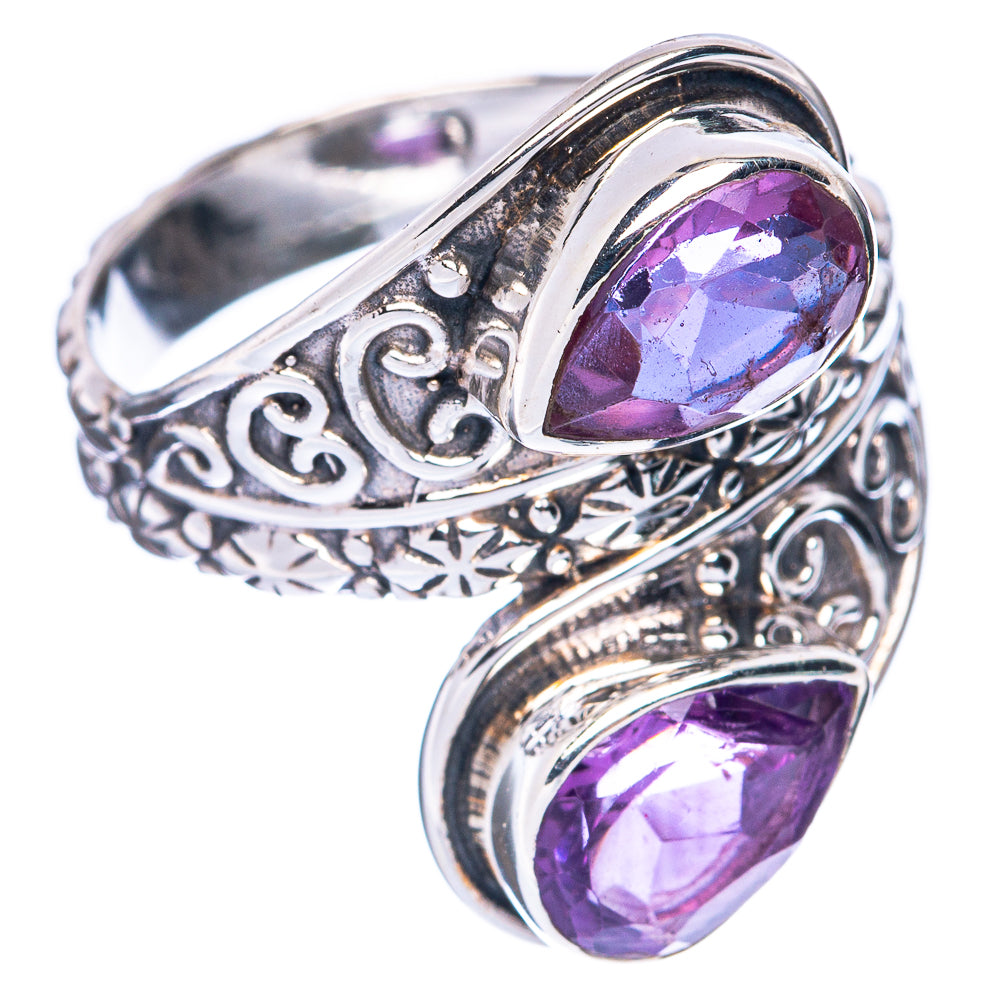 Faceted Amethyst Ring Size 8.5 (925 Sterling Silver) R3121